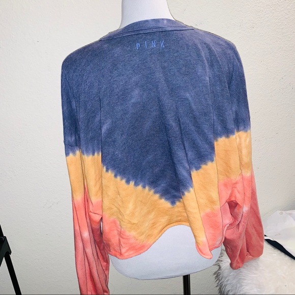 PINK drop shoulder crop crew - Picture 3 of 4